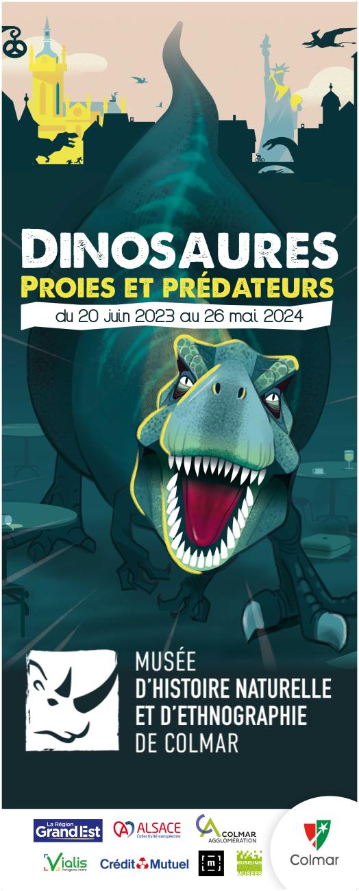 Affiche de l'exposition Dinosaures : proies et prédateurs